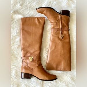MICHAEL Michael Kors Womens Tan Leather Luggage Hamilton Riding Boot 7.5